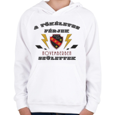 PRINTFASHION Tökéletes férjek november - Gyerek kapucnis pulóver - Fehér gyerek pulóver, kardigán