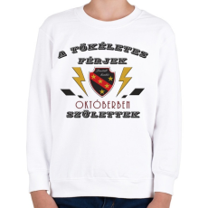 PRINTFASHION Tökéletes férjek október - Gyerek pulóver - Fehér