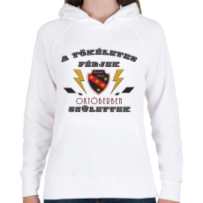 PRINTFASHION Tökéletes férjek október - Női kapucnis pulóver - Fehér