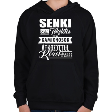 PRINTFASHION Tökéletes kamionos - Gyerek kapucnis pulóver - Fekete