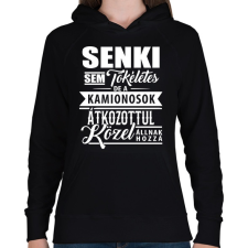 PRINTFASHION Tökéletes kamionos - Női kapucnis pulóver - Fekete női pulóver, kardigán