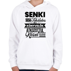 PRINTFASHION Tökéletes könyvelő - Gyerek kapucnis pulóver - Fehér