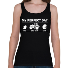 PRINTFASHION Tökéletes nap egy traktorosnak - Női atléta - Fekete női trikó