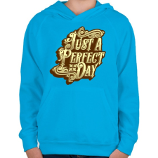 PRINTFASHION Tökéletes nap - Gyerek kapucnis pulóver - Azúrkék gyerek pulóver, kardigán