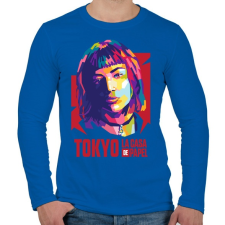 PRINTFASHION TOKYO - Férfi hosszú ujjú póló - Királykék férfi póló