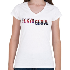 PRINTFASHION Tokyo Ghoul logo - Női V-nyakú póló - Fehér női póló