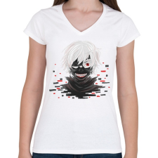 PRINTFASHION Tokyo Ghoul - Női V-nyakú póló - Fehér női póló