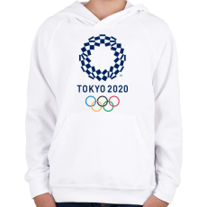 PRINTFASHION Tokyo Olimpic 2020 - Gyerek kapucnis pulóver - Fehér
