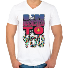 PRINTFASHION tőled vagyok fuggő - Férfi V-nyakú póló - Fehér férfi póló