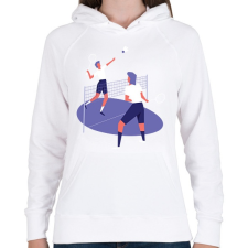 PRINTFASHION Tollas - Női kapucnis pulóver - Fehér női pulóver, kardigán