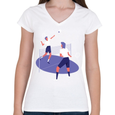 PRINTFASHION Tollas - Női V-nyakú póló - Fehér női póló