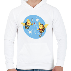 PRINTFASHION Tollasozó méhecskék - Férfi kapucnis pulóver - Fehér