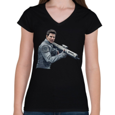 PRINTFASHION Tom Cruise - Női V-nyakú póló - Fekete női póló