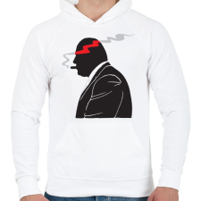 PRINTFASHION Tony Soprano - Férfi kapucnis pulóver - Fehér férfi pulóver, kardigán