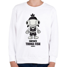 PRINTFASHION Toona Fish - Fortnite Season 8 - Gyerek pulóver - Fehér