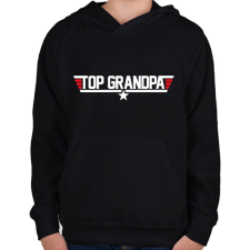 PRINTFASHION Top Grandpa - Gyerek kapucnis pulóver - Fekete gyerek pulóver, kardigán