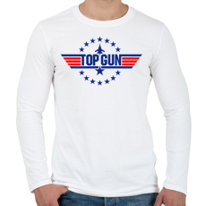 PRINTFASHION Top Gun - Férfi hosszú ujjú póló - Fehér