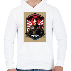 PRINTFASHION Top Gun - Férfi kapucnis pulóver - Fehér
