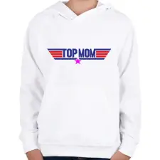 PRINTFASHION Top Mom - Gyerek kapucnis pulóver - Fehér gyerek pulóver, kardigán