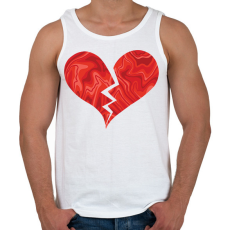 PRINTFASHION Törött szív - Férfi atléta - Fehér
