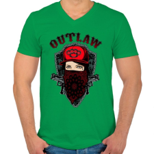 PRINTFASHION Törvényen kívüli - Férfi V-nyakú póló - Zöld férfi póló