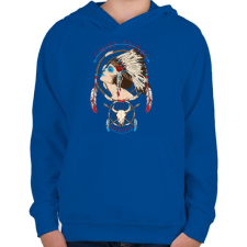 PRINTFASHION Törzsfőnök - Gyerek kapucnis pulóver - Királykék gyerek pulóver, kardigán