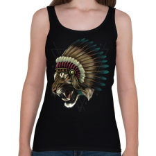PRINTFASHION Törzsfőnök tigris - Női atléta - Fekete női trikó