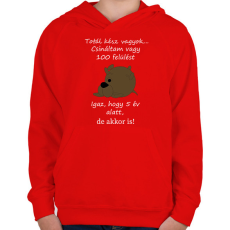 PRINTFASHION Totál kész vagyok - Gyerek kapucnis pulóver - Piros