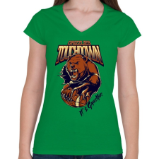 PRINTFASHION Touchdown! - Női V-nyakú póló - Zöld női póló