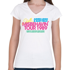 PRINTFASHION Tour 1989 - Női V-nyakú póló - Fehér