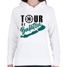 PRINTFASHION Tour de Balaton - Női kapucnis pulóver - Fehér női pulóver, kardigán