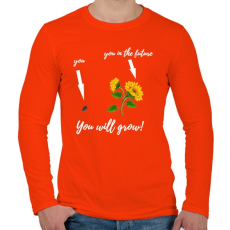 PRINTFASHION Tovább fogsz fejlődni - Férfi hosszú ujjú póló - Narancs