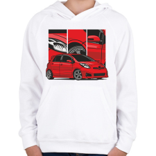 PRINTFASHION Toyota Yaris - Gyerek kapucnis pulóver - Fehér gyerek pulóver, kardigán