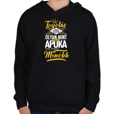 PRINTFASHION Toyotás apuka - Gyerek kapucnis pulóver - Fekete