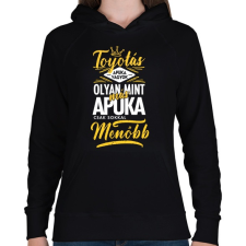 PRINTFASHION Toyotás apuka - Női kapucnis pulóver - Fekete női pulóver, kardigán