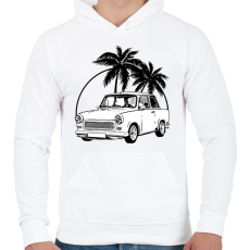 PRINTFASHION trabant - Férfi kapucnis pulóver - Fehér