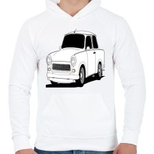 PRINTFASHION Trabant  - Férfi kapucnis pulóver - Fehér férfi pulóver, kardigán