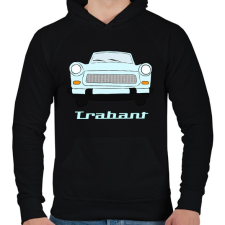 PRINTFASHION Trabant - Férfi kapucnis pulóver - Fekete férfi pulóver, kardigán