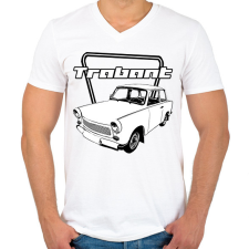 PRINTFASHION trabant - Férfi V-nyakú póló - Fehér férfi póló