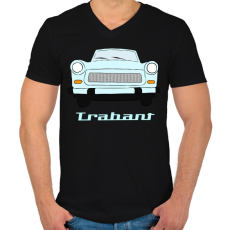 PRINTFASHION Trabant - Férfi V-nyakú póló - Fekete