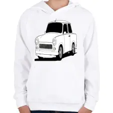PRINTFASHION Trabant  - Gyerek kapucnis pulóver - Fehér gyerek pulóver, kardigán