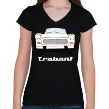 PRINTFASHION Trabant - Női V-nyakú póló - Fekete női póló