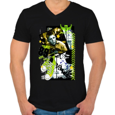 PRINTFASHION TRADE 89 - Férfi V-nyakú póló - Fekete férfi póló