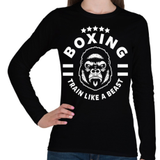 PRINTFASHION Train like a beast - Női hosszú ujjú póló - Fekete