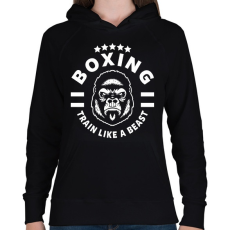 PRINTFASHION Train like a beast - Női kapucnis pulóver - Fekete