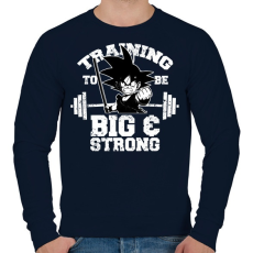 PRINTFASHION Trainging to be be and strong - Férfi pulóver - Sötétkék