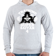 PRINTFASHION Training to go super saiyan 4 - Férfi kapucnis pulóver - Sport szürke férfi pulóver, kardigán