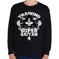 PRINTFASHION Training to go super saiyan 4 - Gyerek pulóver - Fekete