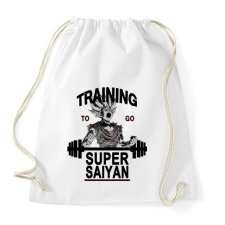 PRINTFASHION Training To Go Super Saiyan - Sportzsák, Tornazsák - Fehér tornazsák