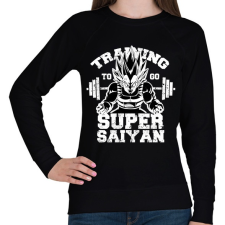 PRINTFASHION Training to super saiyan - Női pulóver - Fekete női pulóver, kardigán